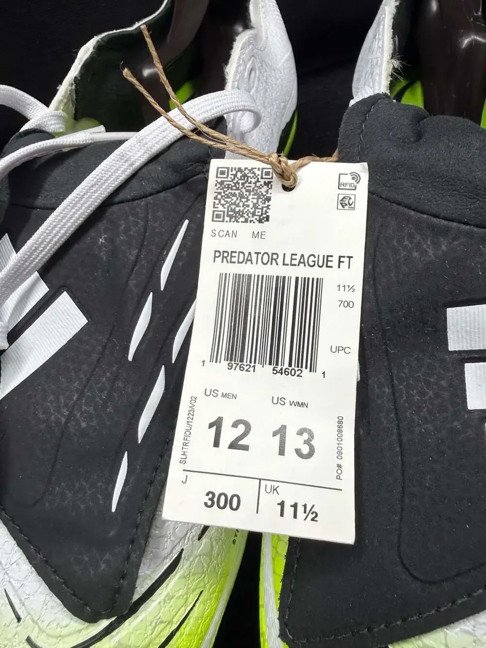 Adidas Predator League FT Firm Ground Soccer Cleats - White/Black